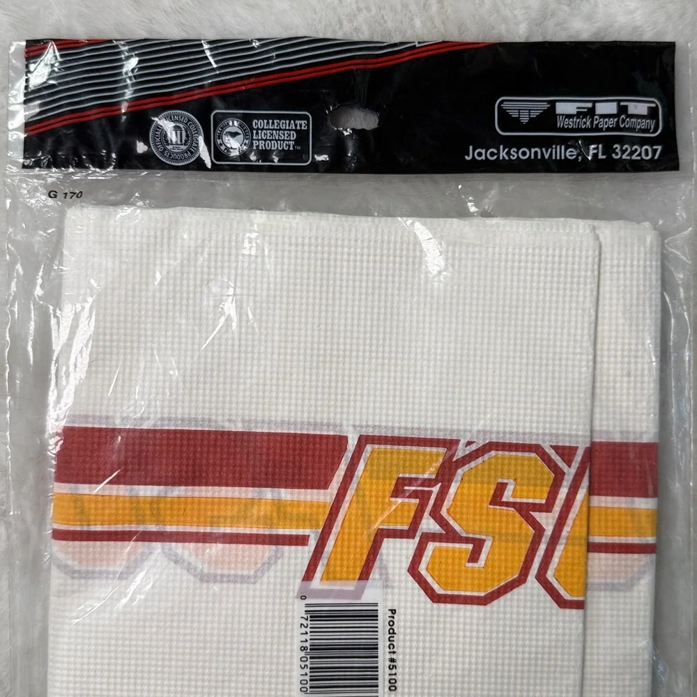 VTG FSU Paper Tablecover‎ Tablecloth NEW Florida State Seminoles Noles USA Made